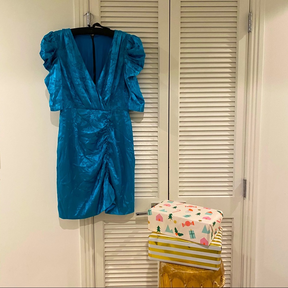 BEBE SATIN JACQUARD DRESS